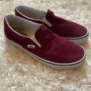 Vans Burgundy Slip On Skate Shoe/Sneaker Sz8